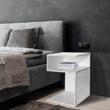 Levede 1xBedside Tables Drawers Side White - Close-Up Angle