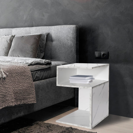 Levede 1xBedside Tables Drawers Side White-1954802869936984071
