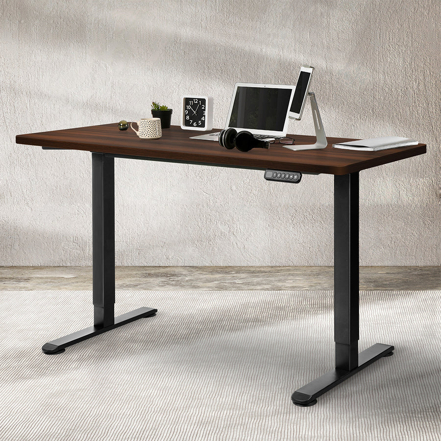 Levede Motorised Standing Desk Adjustable 140cm Walnut 1000x 1MM-2006733292715511815