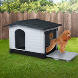 PaWz Dog Kennel Outdoor Indoor Plastic L Grey - Close-Up Angle