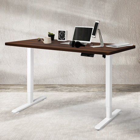 Levede Motorised Standing Desk Adjustable 140cm Walnut 1000x 1MM-2018816933339729927