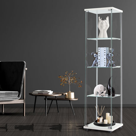 Stacked Display Cabinet Tempered Glass White-2006733283139915783