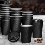 1000 Pcs 16oz Disposable Takeaway Coffee Black-2006733304895770631