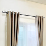 Marlow Satin Nickel Curtain Rod Steel Quiet Rail Pole Pommel Set Adjustable - Close-Up Angle