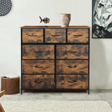 Levede Storage Cabinet Tower Chest Brown Fold - Rear View