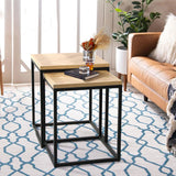 Levede 2PCS Nesting Coffee Tables - Rear View