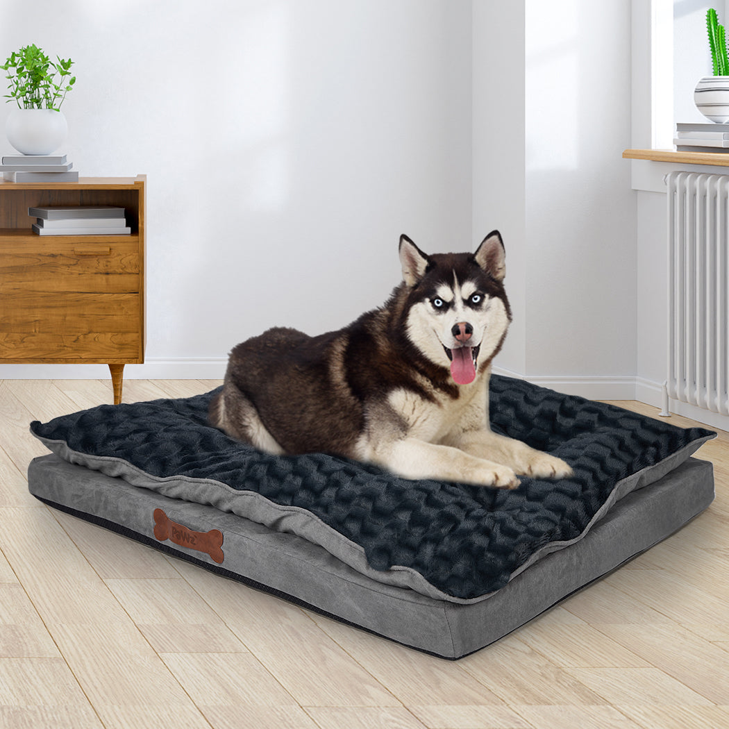 Dog Calming Bed Warm Soft Plush Comfy M Grey Medium-2006732961898172423