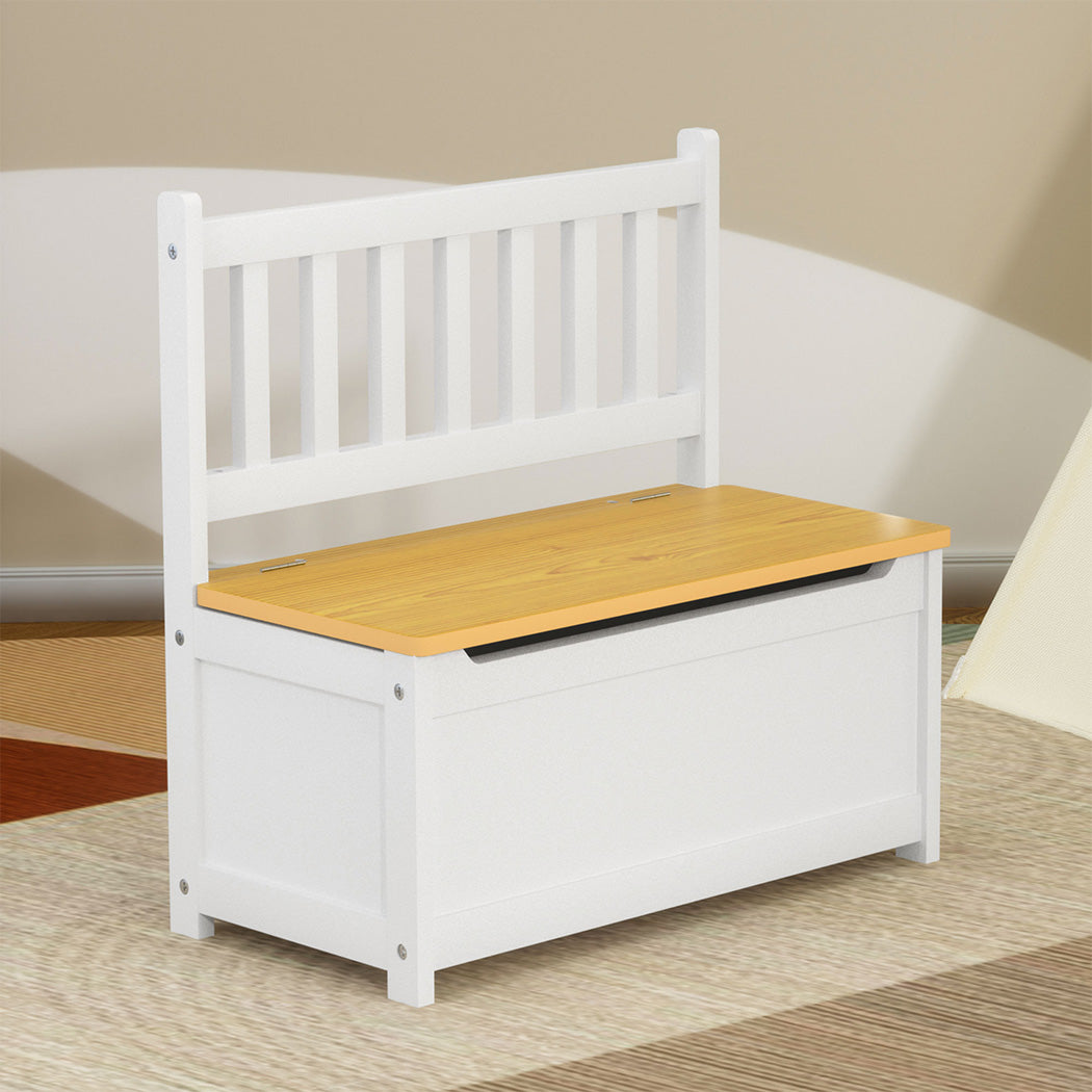 Levede 2-In-1 Kids Toys Storage Bench Box Wooden Chair-2006732712156729351