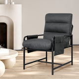 Levede Metal Framed Lounge Chair Linen in Dark Grey-2018816855514419202