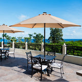 Centra 3M LED Outdoor Umbrella Base Stand Khaki - Close-Up Angle