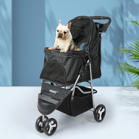 PaWz Large Pet Stroller Dog Cat Carrier Black-2006733030508597255