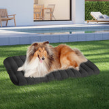 Pawz L Size Orthopedic Dog Bed with Sherpa Plush Removable Cover in Grey - Close-Up Angle