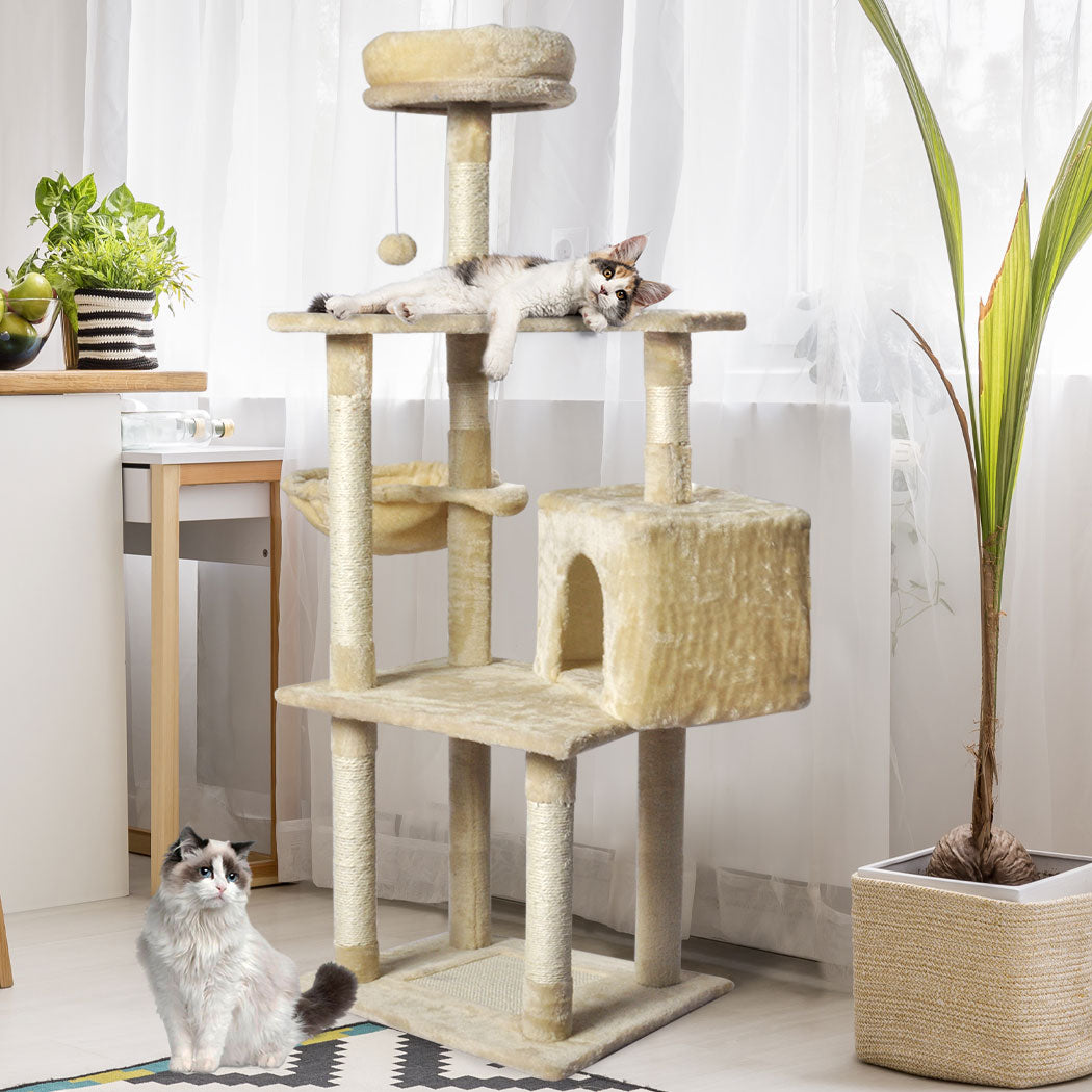 PaWz Cat Tree Toy Scratching Post Scratcher Beige-2018816732080246791