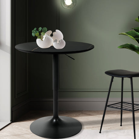 Levede Bar Table Swivel Gas Lift Counter Black-2018816854079967239