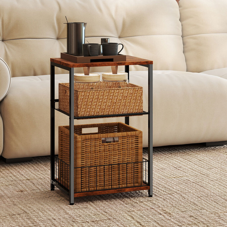 Levede Side Table 3-Tier Storage Shelf Modern Table-2011971113818656775