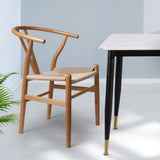 Levede 2x Dining Chairs Wooden Hans Clear - Close-Up Angle