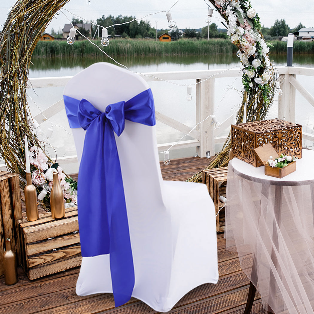 Multicoloured Chair Sashes Fabric Covers Navy-2018816775541624838