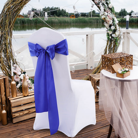 Multicoloured Chair Sashes Fabric Covers Navy-2018816775541624838