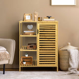 Levede Bathroom Bamboo Storage Cabinet Natural - Rear View