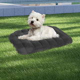Pawz S Size Orthopedic Dog Bed with Sherpa Plush Removable Cover in Grey - Close-Up Angle