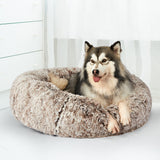 PaWz Pet Bed Cat Dog Donut Nest Calming L Brown Large-2018816774438522887