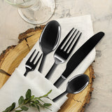 Stainless Steel Cutlery Set Travel Knife Black - Close-Up Angle