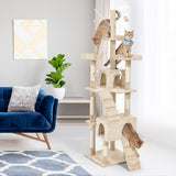 PaWz Cat Tree Scratching Post Scratcher Beige - Close-Up Angle