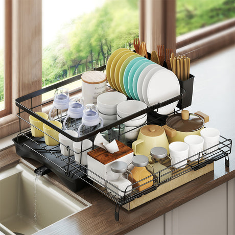 Toque Expandable Drain Drying Rack Dish Bowl Holder-2006732713373077511