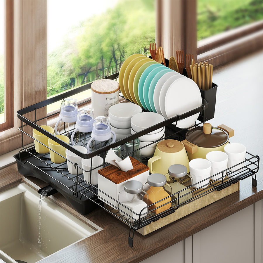 Toque Expandable Drain Drying Rack Dish Bowl Holder-2006732713373077511
