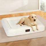 Pawz XL Size Orthopedic Dog Bed with Corduroy Removable Cover Waterproof Washable Beige - Close-Up Angle