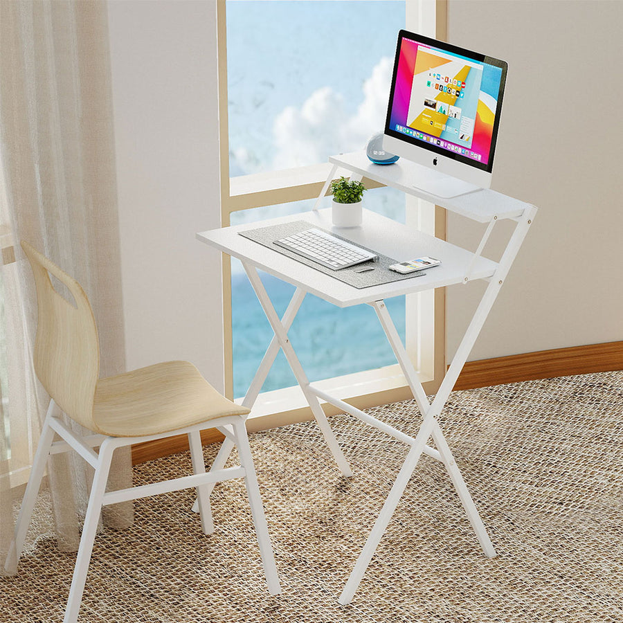Levede Foldable Computer Desk Office Study Desk White-2011971108894543879