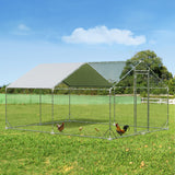 Pawz 400x300x194cm Large Metal Walk-in Chicken Coop Cage - Close-Up Angle