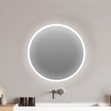 EMITTO LED Wall Mirror Round Anti-fog 60CM - Close-Up Angle