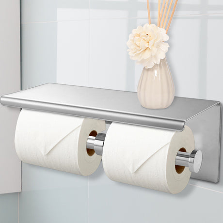 Toilet Paper Holder Double Roll Stainless-2018816660294733830