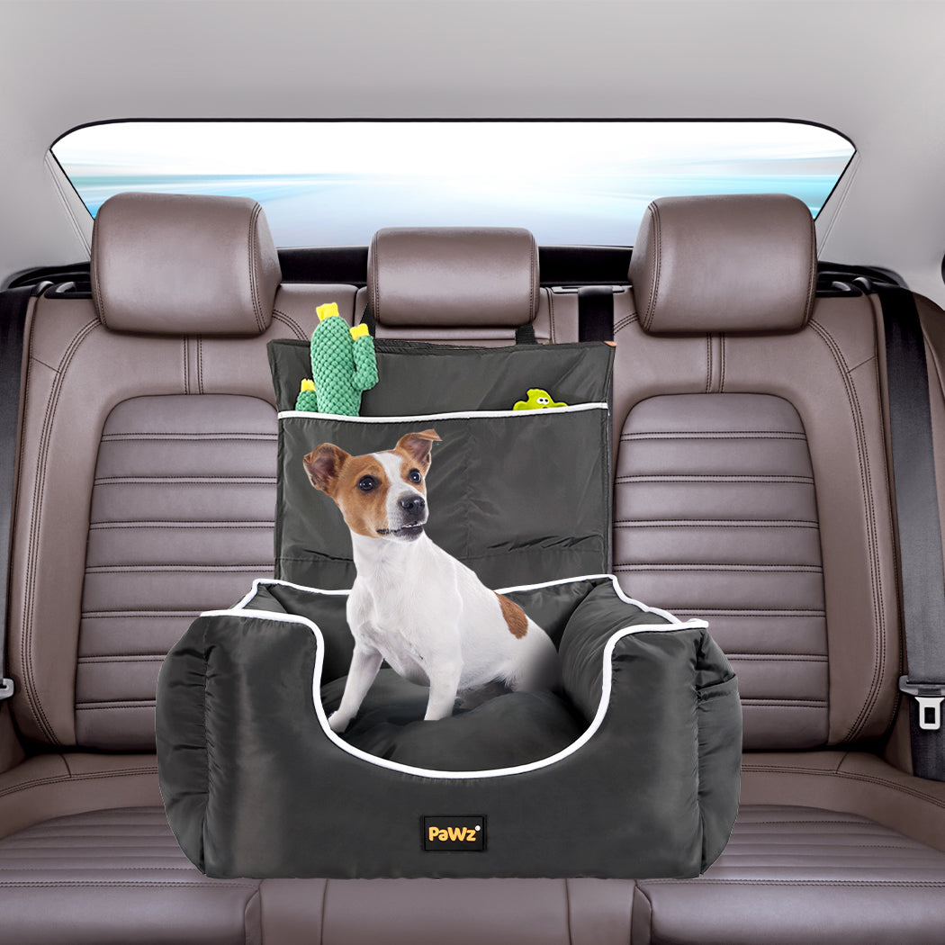 PaWz Dog Car Booster Seat Belt Pet Backrest Grey-2018816730658377735