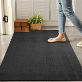 Marlow Extra Large Floor Rug Non Slip 90cm x 305cm Grey - Close-Up Angle