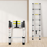 Traderight Multipurpose Ladder Telescopic 2M Silver 2 Meter - Close-Up Angle