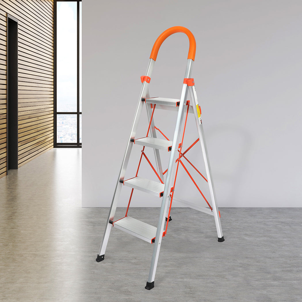 Traderight 4 Step Ladder Folding Aluminium-2006733183374200839