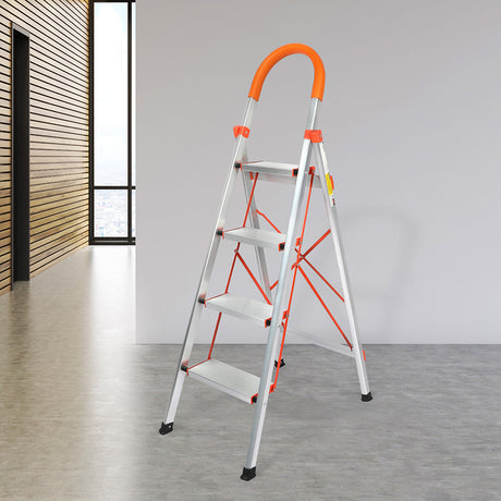 Traderight 4 Step Ladder Folding Aluminium-2006733183374200839