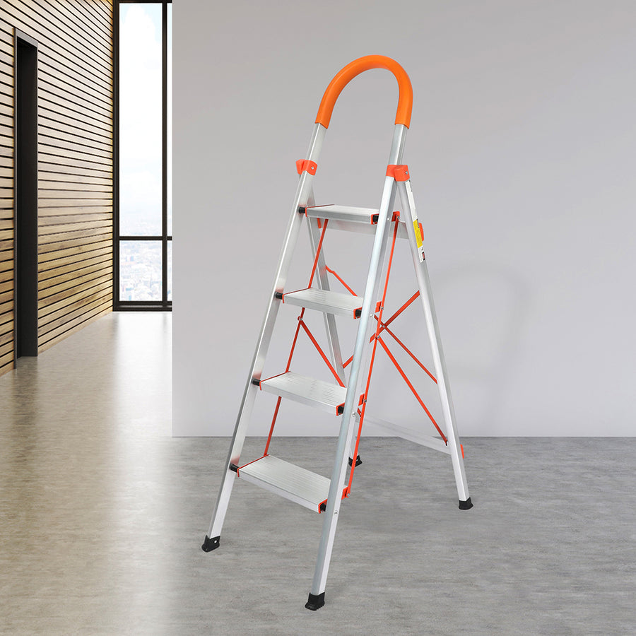 Traderight 4 Step Ladder Folding Aluminium-2006733183374200839