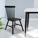 Levede 2x Dining Chairs Kitchen Winsor Black - Close-Up Angle