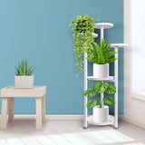 Levede Plant Stand Outdoor Indoor Flower White Medium - Rear View