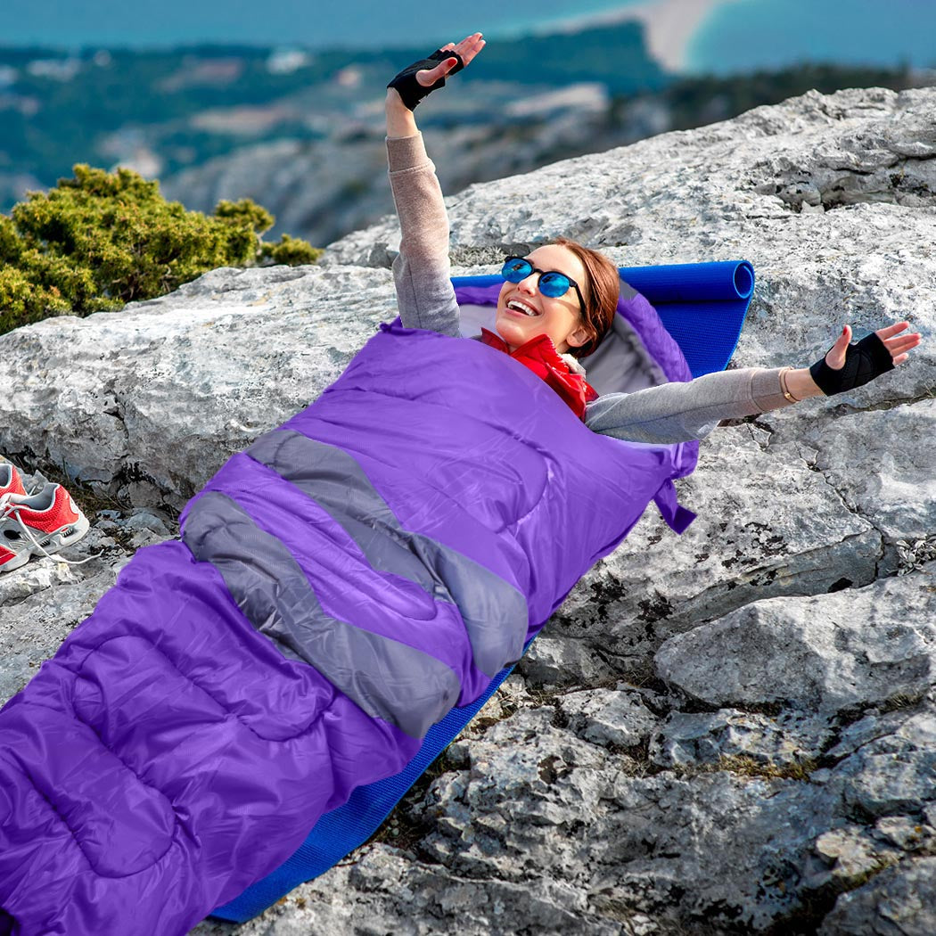 Mountview Single Sleeping Bag Bags Outdoor Purple-2006732920865296391