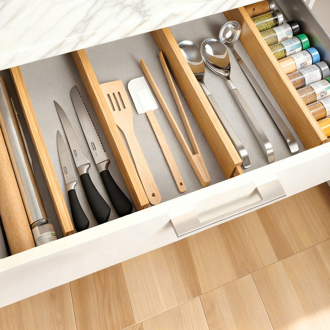 Levede Natural 4 Pack Bamboo Expandable Drawer Divider-2006733417491861511