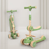 BoPeep Foldable Kids Scooter Flip-able Seat Green - Rear View