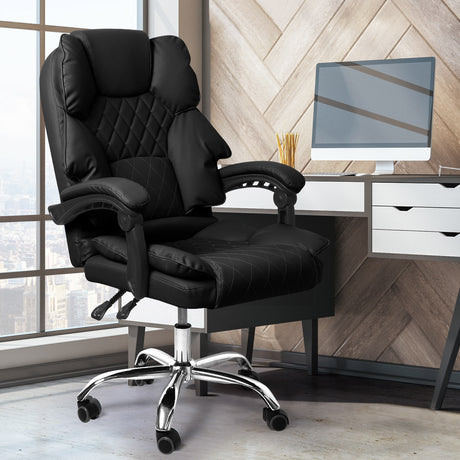 Levede Gaming Chair Office Computer Black No Footrest-2018816902662590471