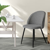 Levede 2x Dining Chairs Kitchen Cafe Black and White - Close-Up Angle