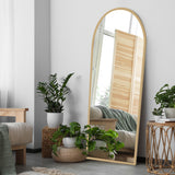 Yezi Floor Mirror Full Length Mirrors 1.8M Gold White - Close-Up Angle