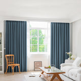 Marlow 2XBlockout Curtains Chenille 132x250 Blue - Close-Up Angle