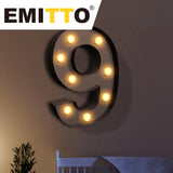 LED Metal Number Lights Free Standing - Close-Up Angle